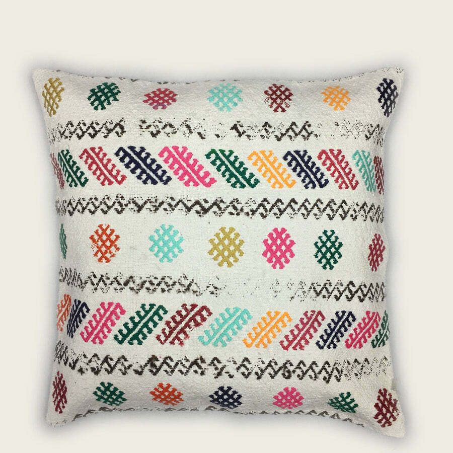 Kilim Cushion Cover, Kelim Pillow 60x60cm, 24 Inches, Kilim Floor Cushion