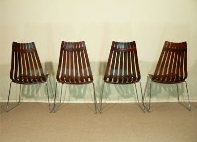 Set Of Four Rosewood 'Scandia' Senior Dining Chairs By Hans Brattrud For Hove Mobler, C1960s photo 6500.0
