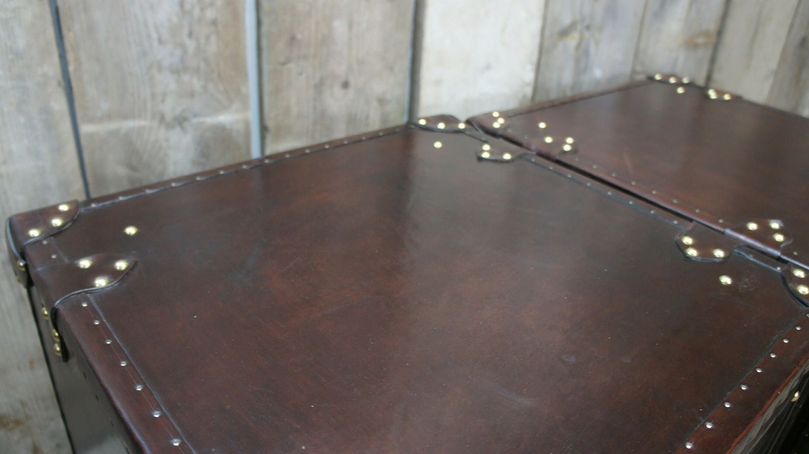 photo furniture Chestnut Brown Luxury Leather Nightstands , Bedroom Decor , Bedroom Furniture