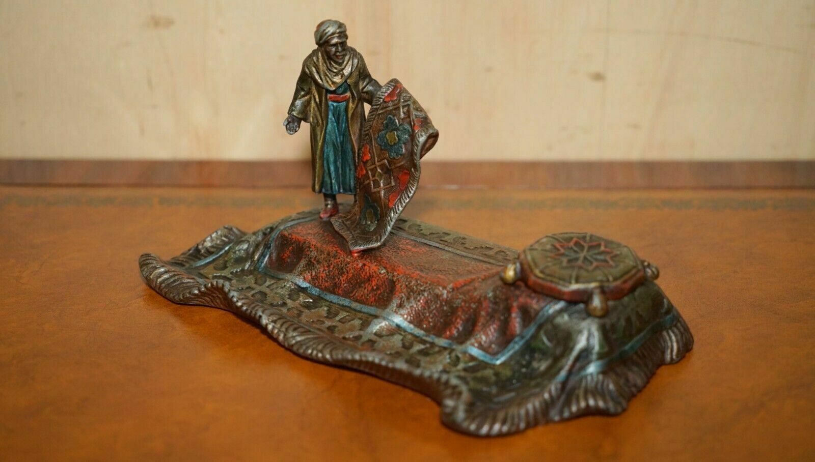 Austrian Cold Painted Bronzed Carpet Seller Ink Stand After Franz Bergman