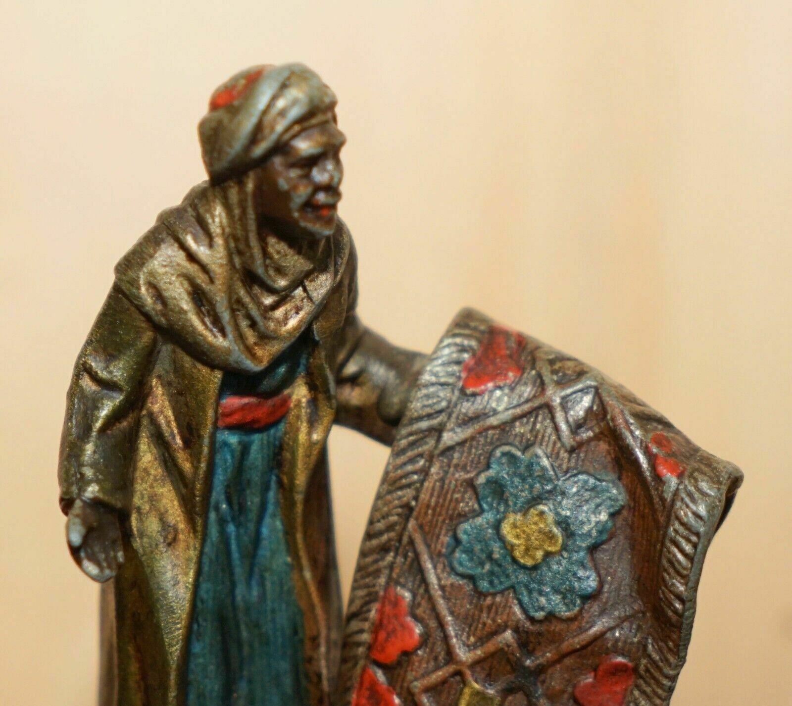 Austrian Cold Painted Bronzed Carpet Seller Ink Stand After Franz Bergman photo Home Decor