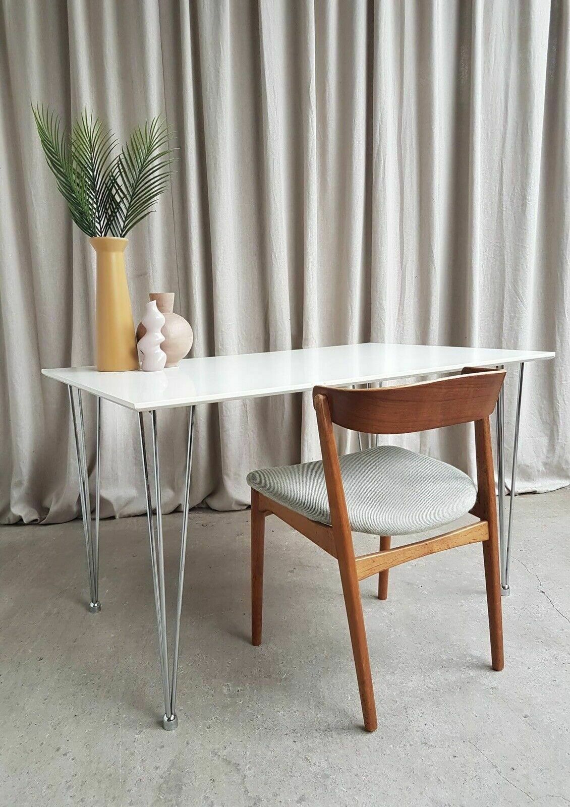 Vtg Late Mid Century Style Modernist Desk Dining Table Danish Scandi Retro