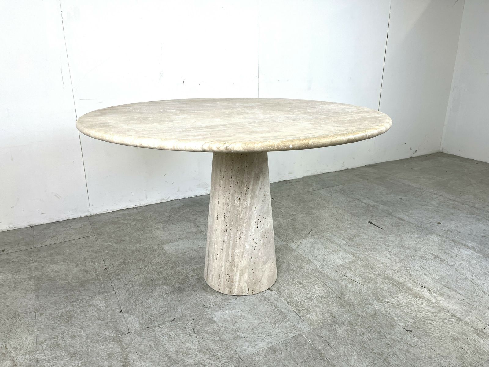 Travertine Dining Table In The Style Of Angelo Mangiarotti, 1970s photo buy