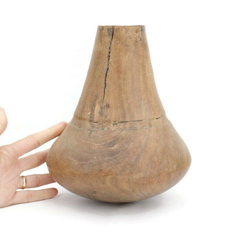 Tribal African Milk Wooden Vessels Teardrop Shape Bahima Milk Vessel Uganda. photo furniture