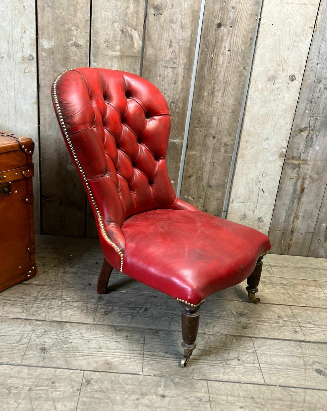 Red Leather Antique Chesterfield Club Chair Home Decor Interiors photo furniture