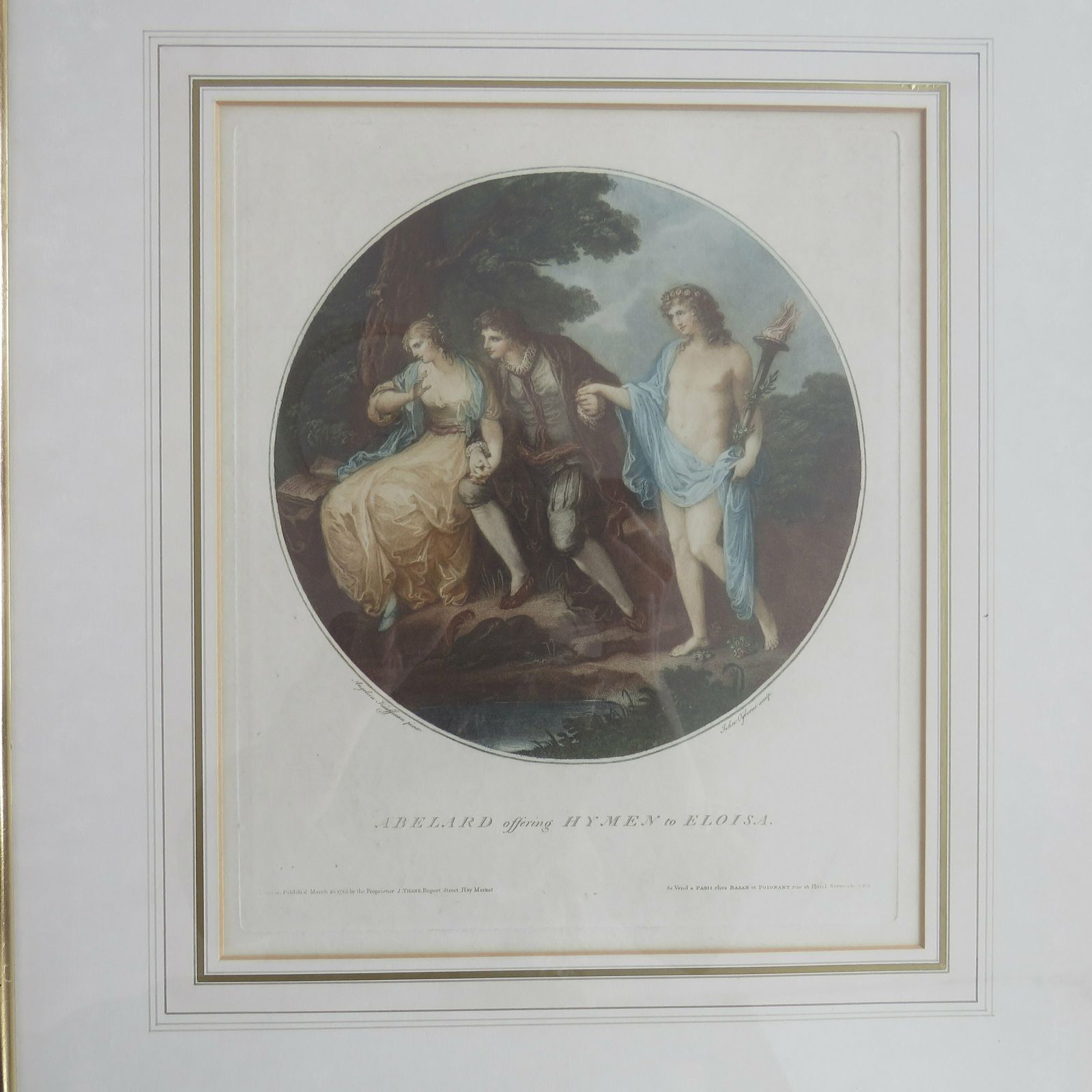 Abelard Offering Hymen To Eloisa After Angelica Kauffman (1741 1807) Stipple Engraving 1785 Framed photo 208.0