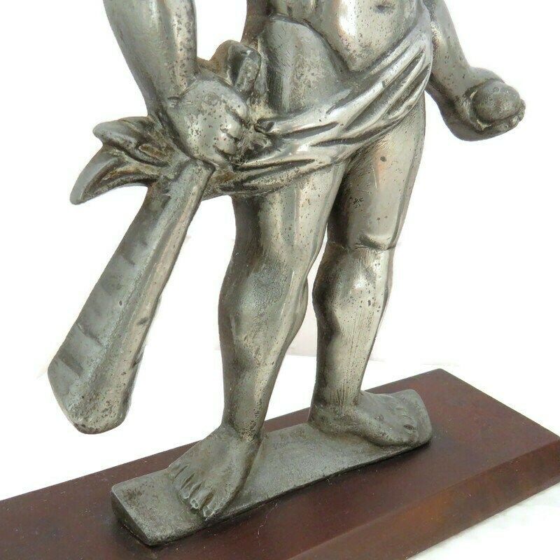 photo furniture Antique Metal Cast Figures Of Hercules From The Tampion Big Guns Of Hms Hercules Mounted On Bakelite Bases , Antique Ship's Memorabilia
