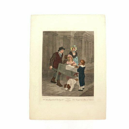 Antique Cries Of London Plate 12 Engraving Print Large Version Hot Spice Gingerbread Smoking Hot !, Unframed. photo furniture