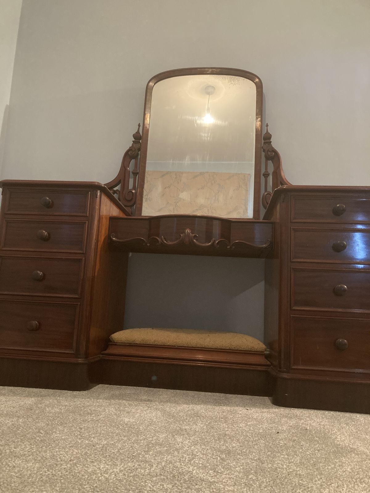 Large Victorian Mahogany Duchess Dressing Table photo for sale