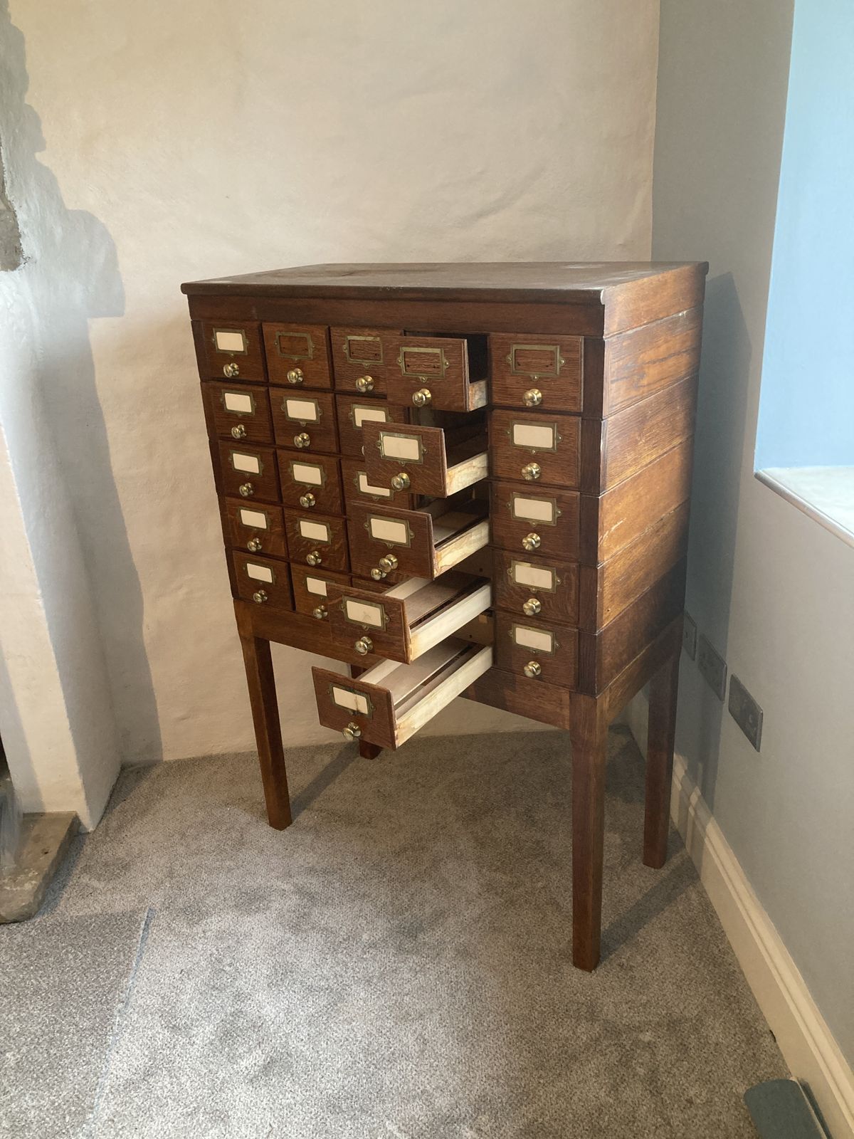 Vintage Library Filing 25 Drawers Haberdashery photo buy