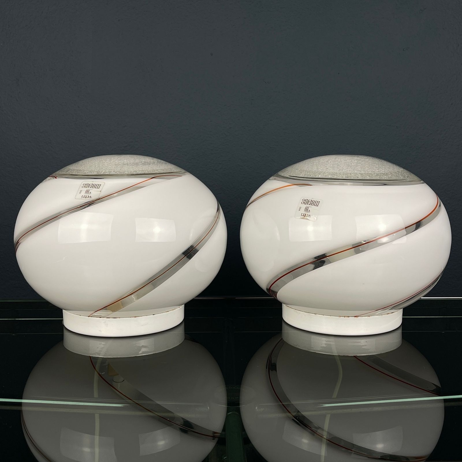 Murano Glass Table Lamps Vetri Murano 004 Italy 1970s Set Of 2