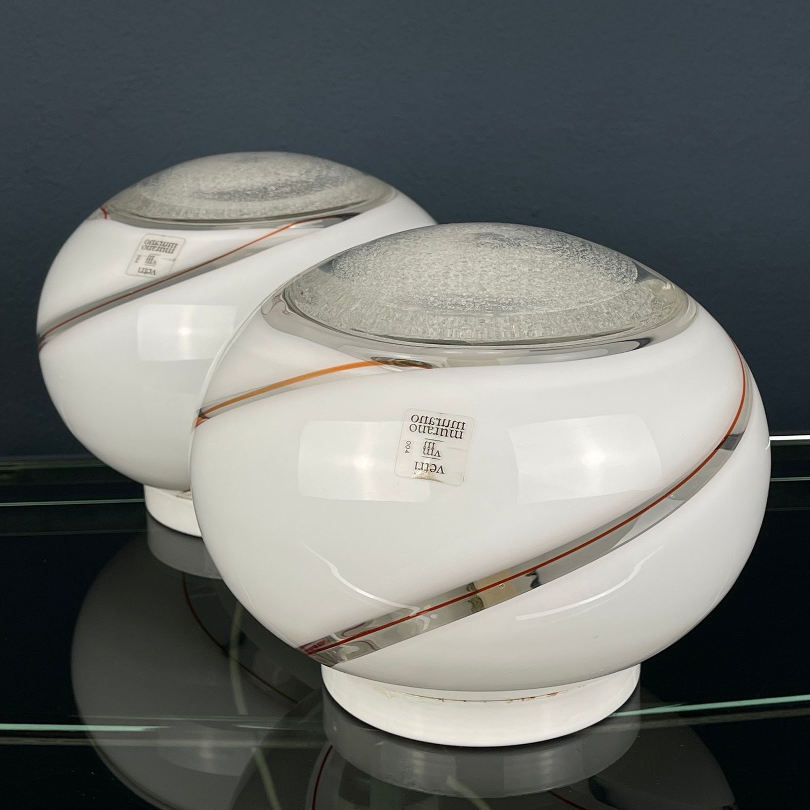 Murano Glass Table Lamps Vetri Murano 004 Italy 1970s Set Of 2 photo Lighting