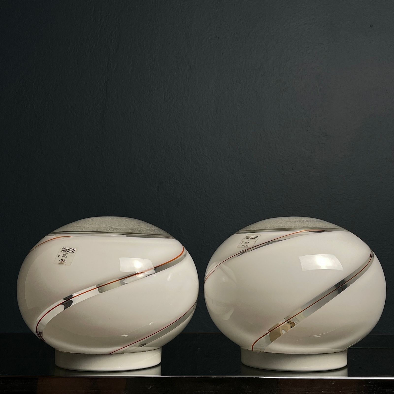 Lighting Murano Glass Table Lamps Vetri Murano 004 Italy 1970s Set Of 2 photo