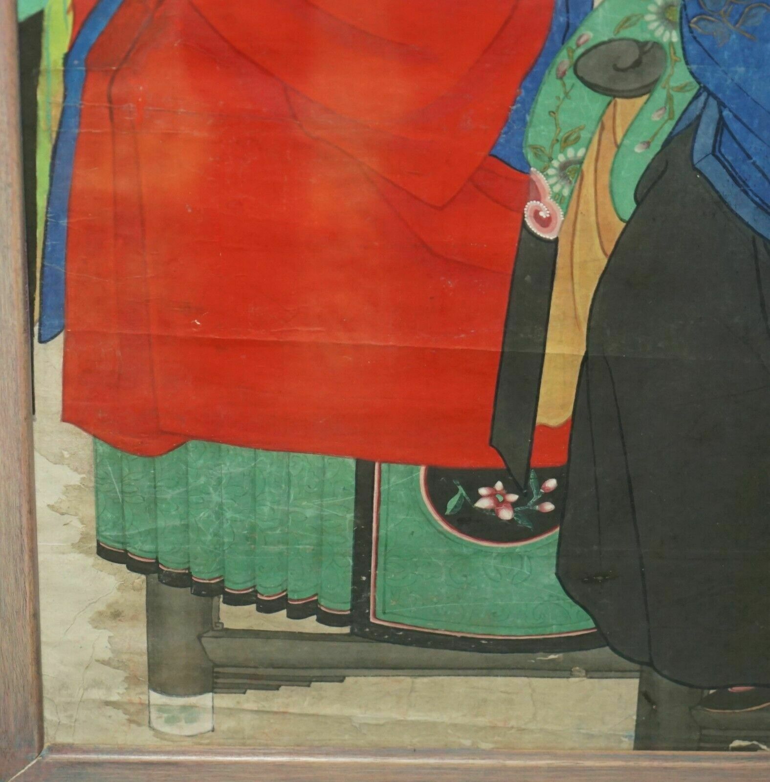 photo buy Extra Large 162x113cm Antique Chinese Ancestral Portrait With Lovely Black Frame
