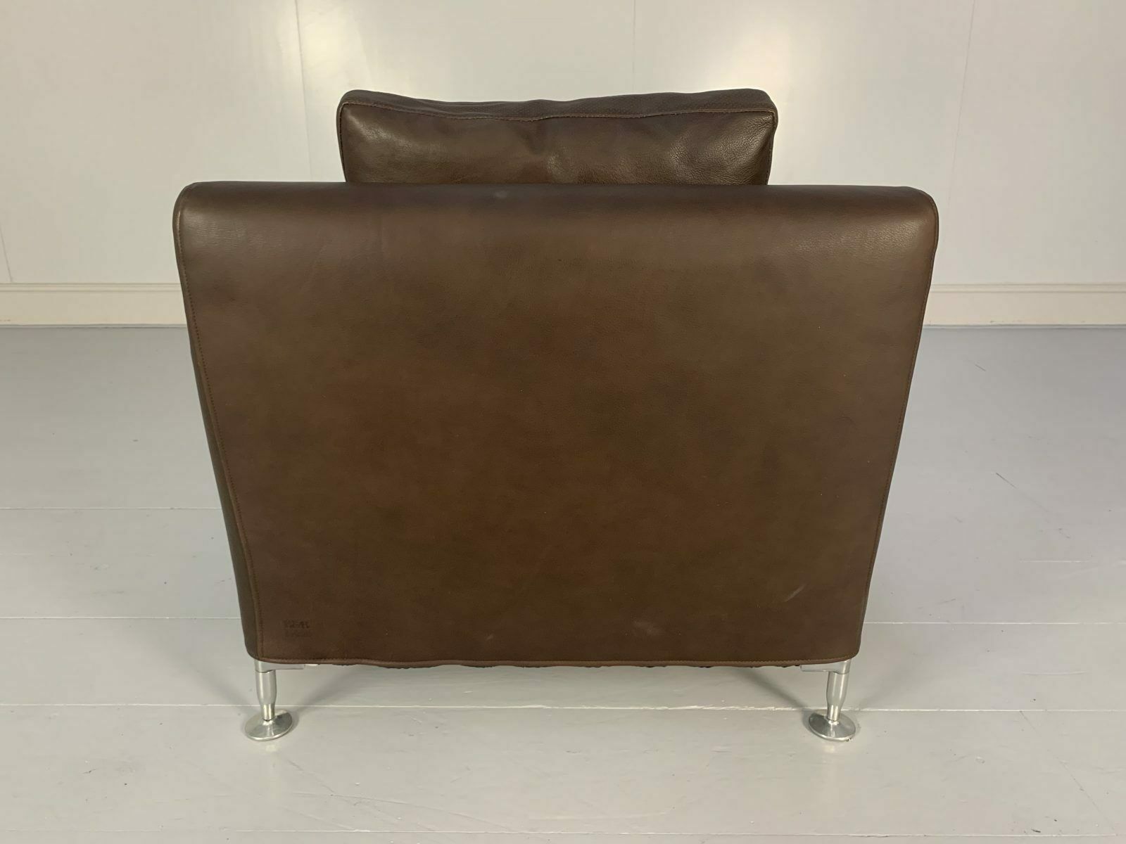Pair Of B&B Italia “Harry H85” Armchairs – In Brown “Gamma” Leather photo buy