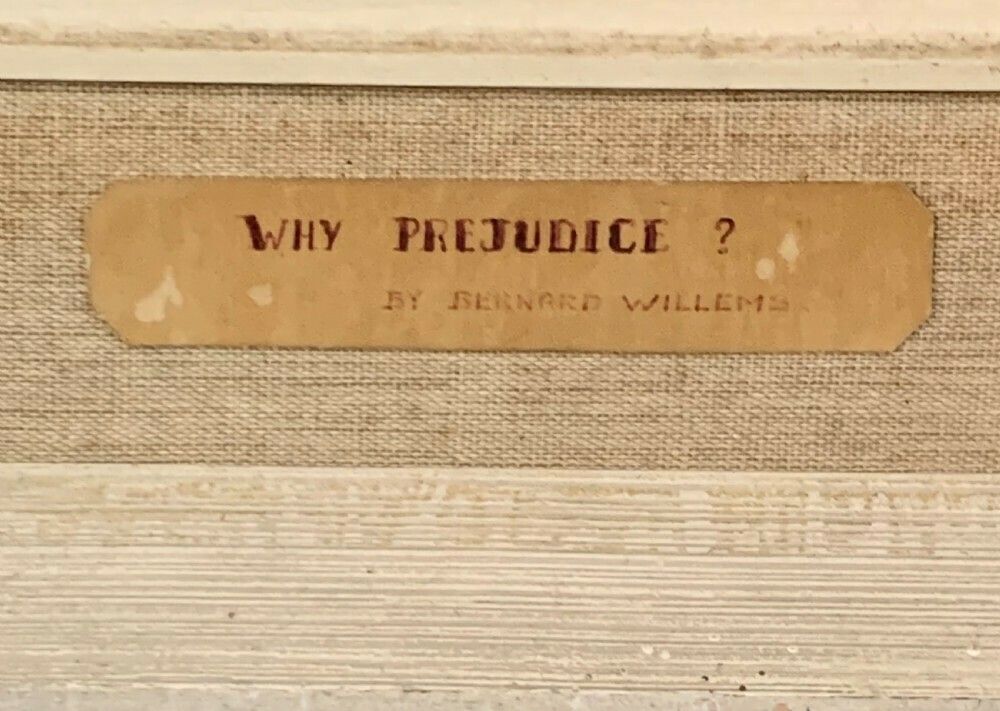 Baron Bernard Willems ‘Why Prejudice?” Painting Signed & Dated 1969 photo 2588.0