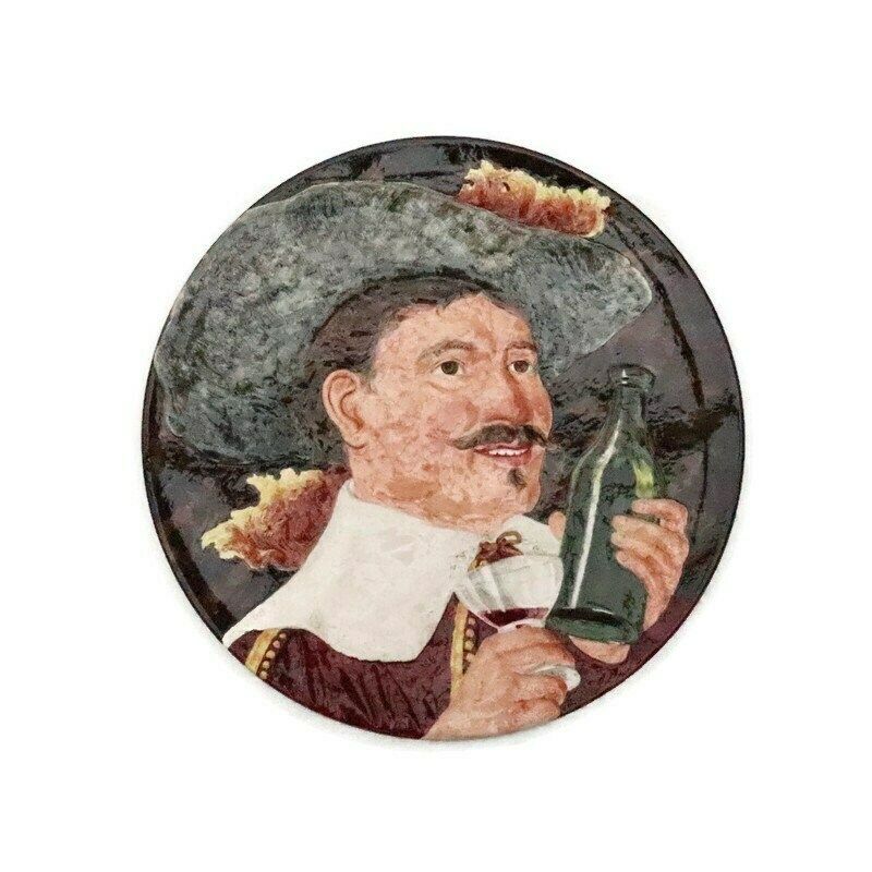 Huge Serraguemines Majolica Wall Plate Jolly Man Number 2300 Made In France photo furniture