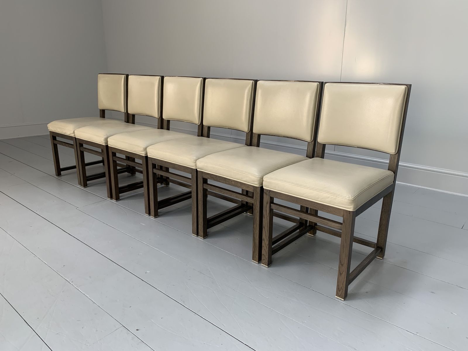 6 B&B Italia “Maxalto Simplice” Dining Chairs – In Oak & Leather