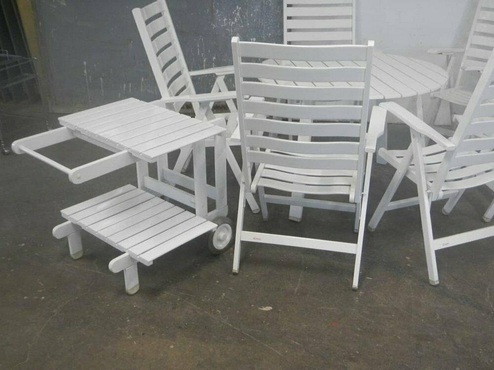 Beech Garden Set, 1970, Set Of 8 photo furniture