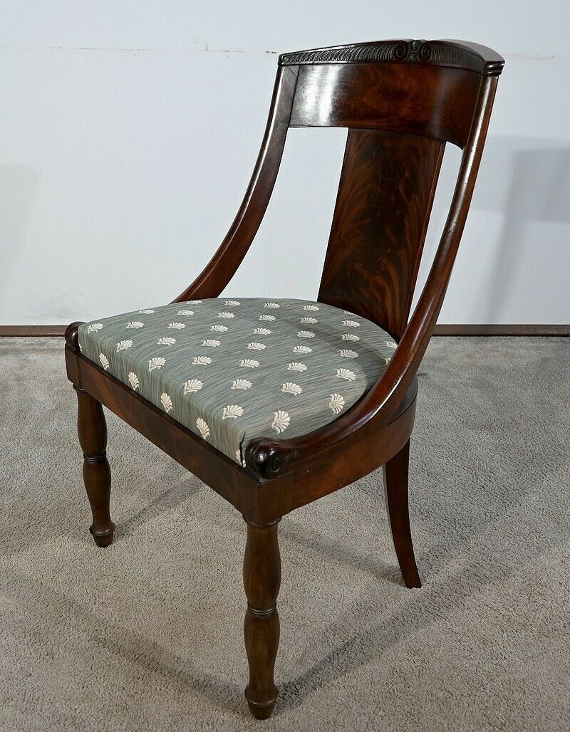 photo vinterior Suite Of 4 Gondola Chairs In Cuban Mahogany, Restoration Period – Early 19th Century