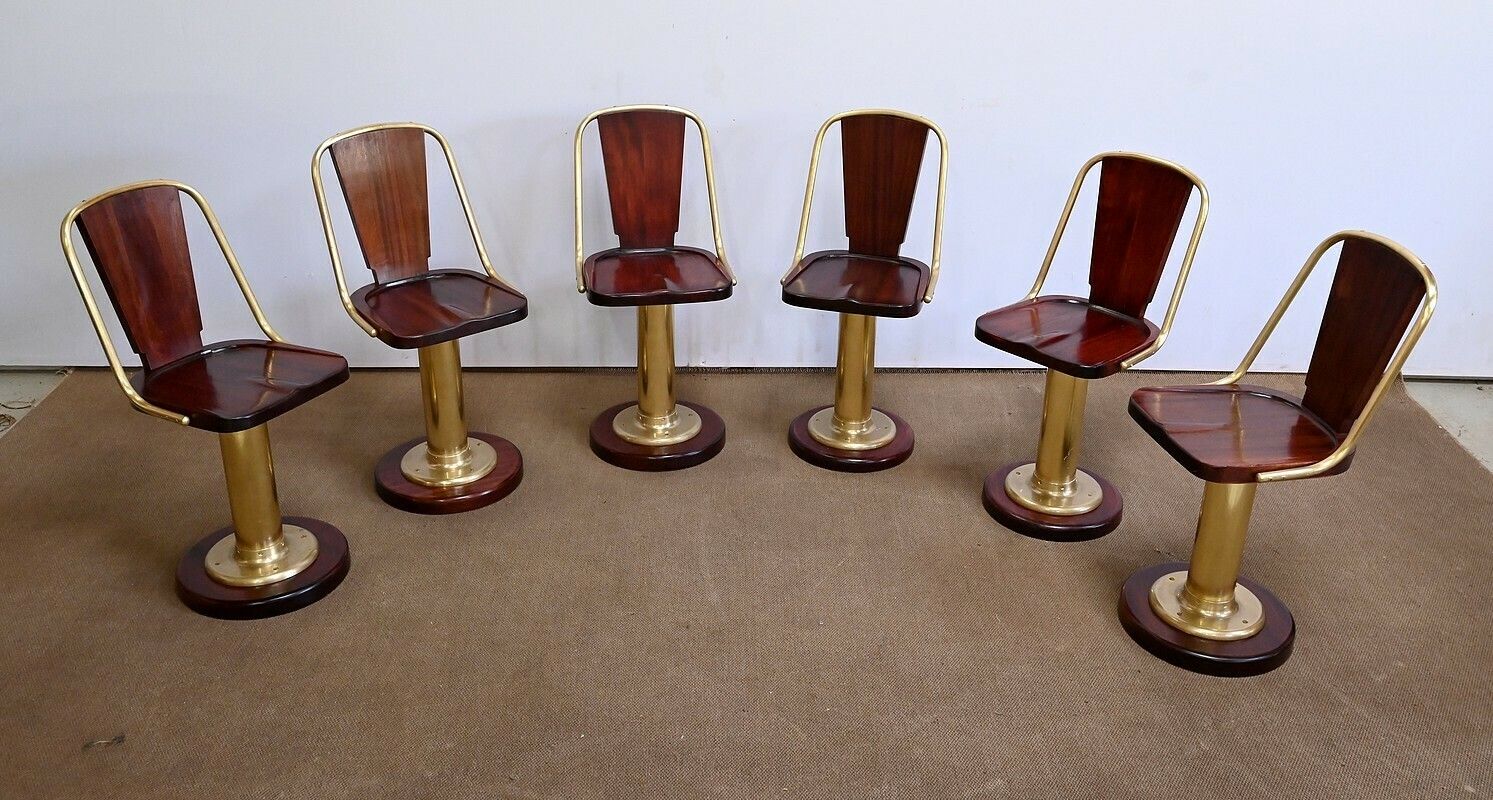 Rare Suite Of Six Liner Chairs, England – Early 20th Century