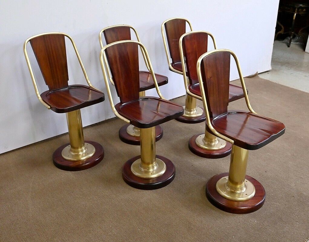 Rare Suite Of Six Liner Chairs, England – Early 20th Century photo 11504.4354852