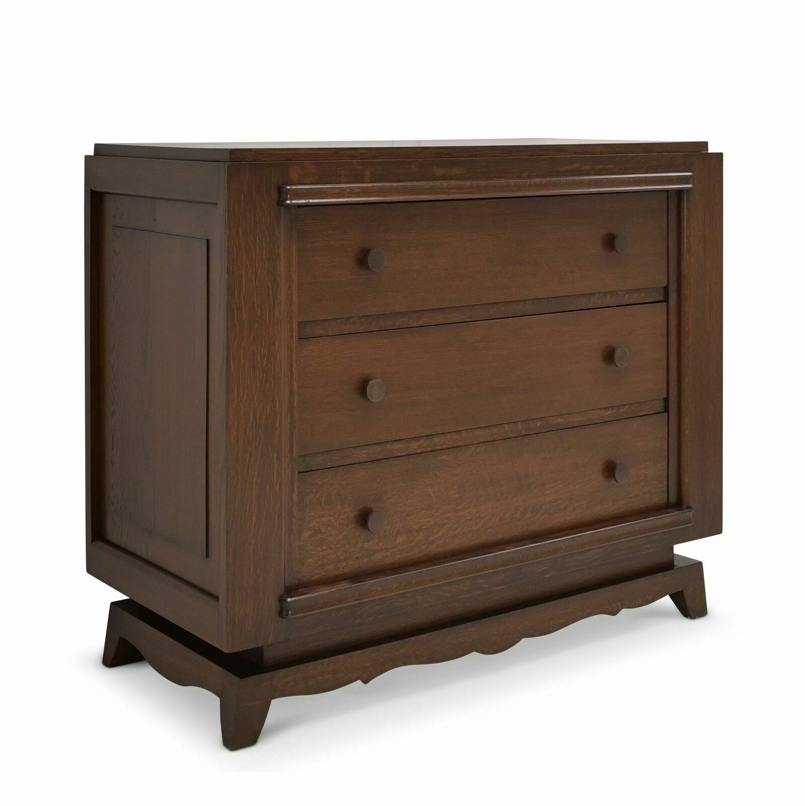 Antique! Drawer Chest Ode Oak Brutalist Art Deco Vintage 1940 Charles Dudouyt