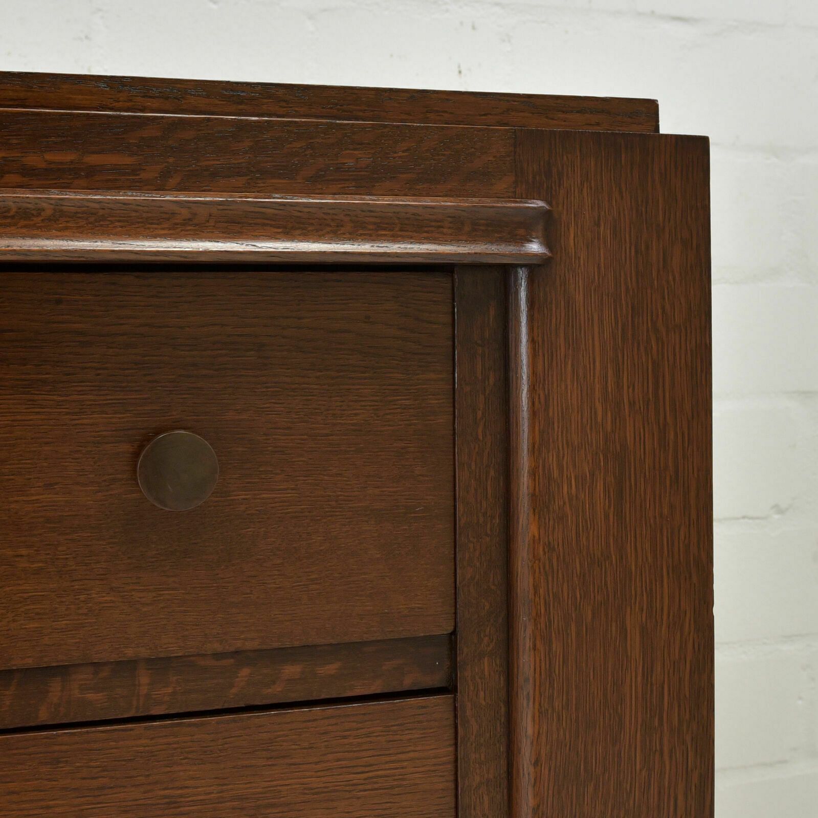Antique! Drawer Chest Ode Oak Brutalist Art Deco Vintage 1940 Charles Dudouyt photo buy