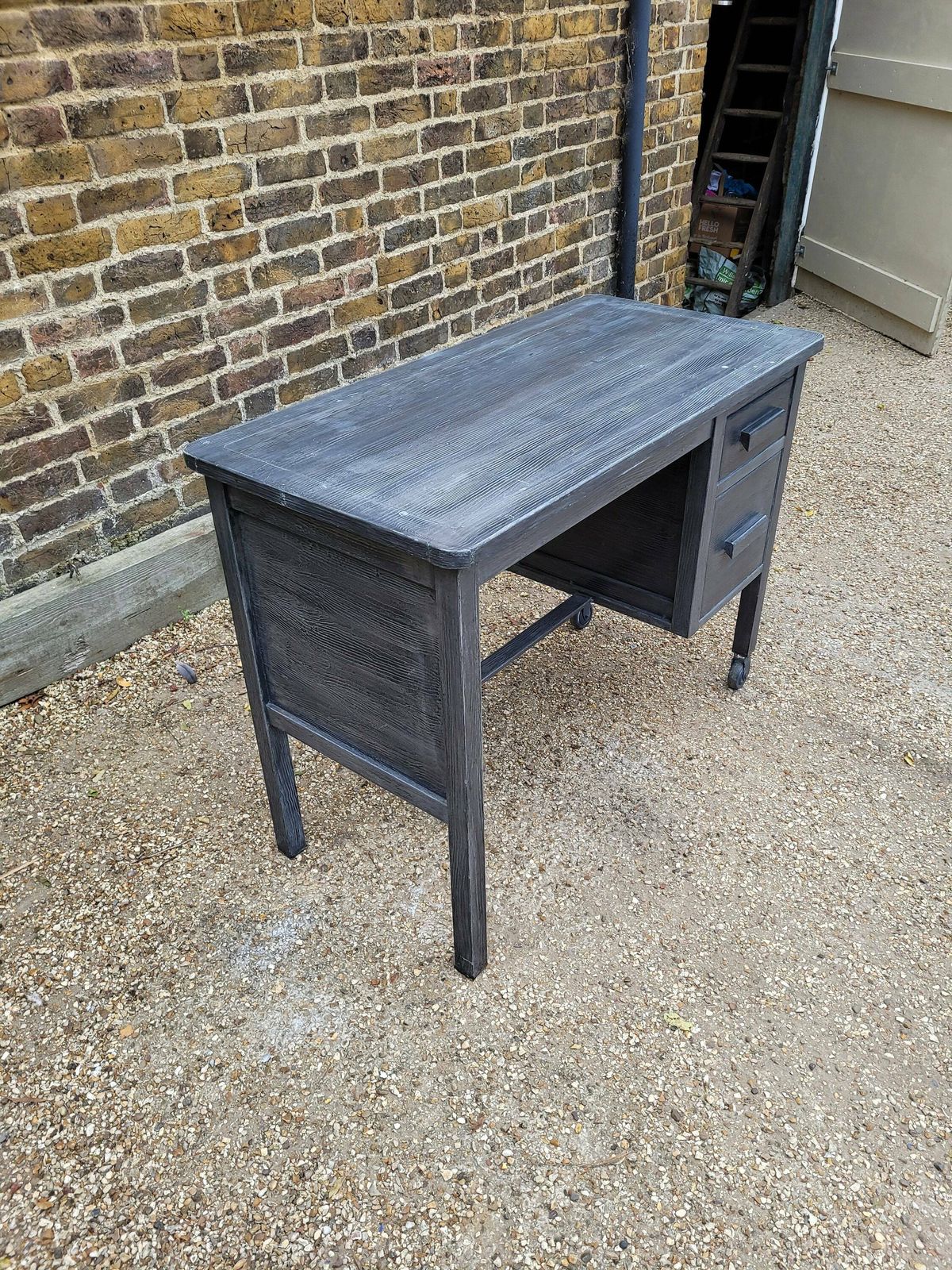 Grey Metal Retro Vintage Industrial Style Desk photo vinterior