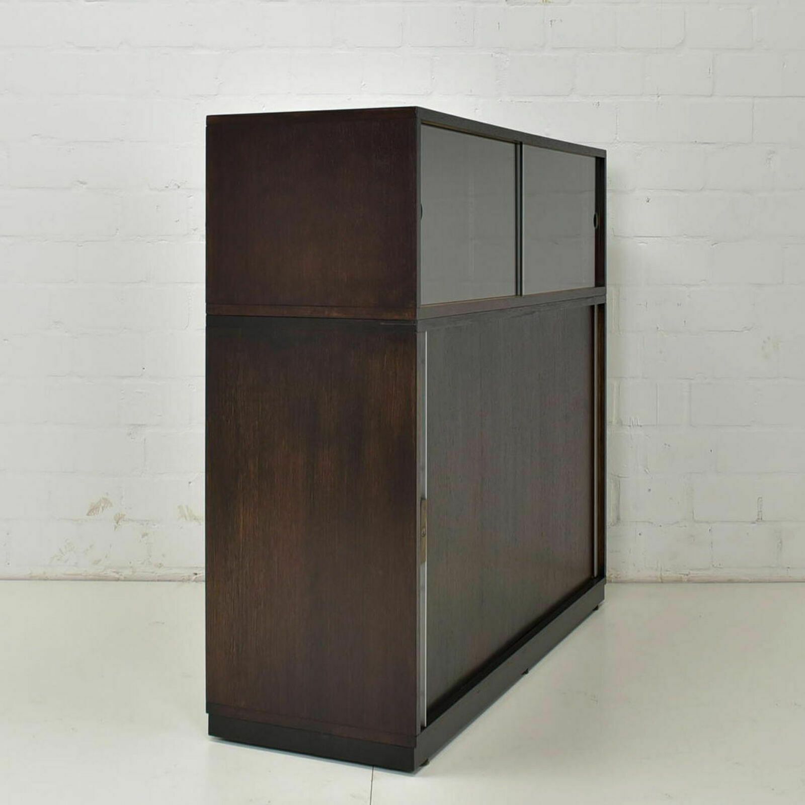 Furniture Filing Cabinet Restored Around 1980 Office Cabinet Sliding Doors Showcase Office Vintage photo