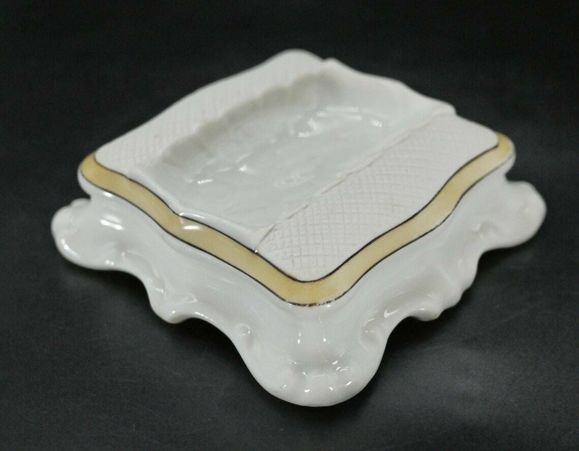 Antique French Porcelain Ashtray And Striker photo furniture