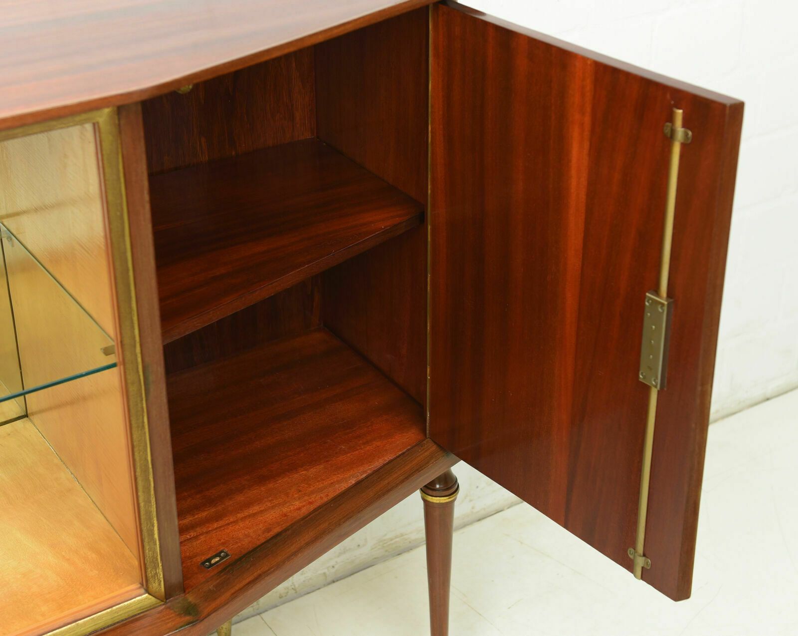 photo furniture Mid Century Showcase Sideboard Restored Around 1960, Antique Retro Art Deco Sideboard