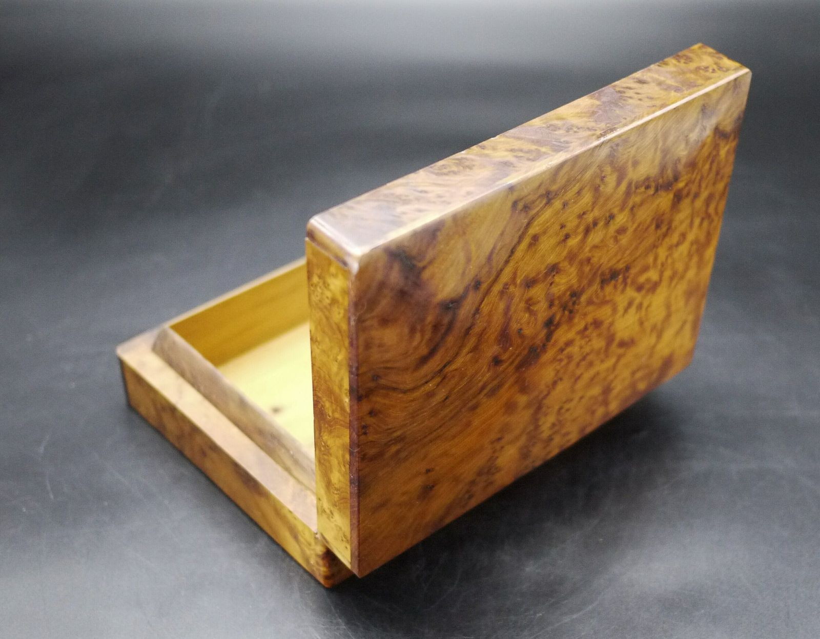 Art Deco Burl Wood Rectangular Lidded Box photo vinterior
