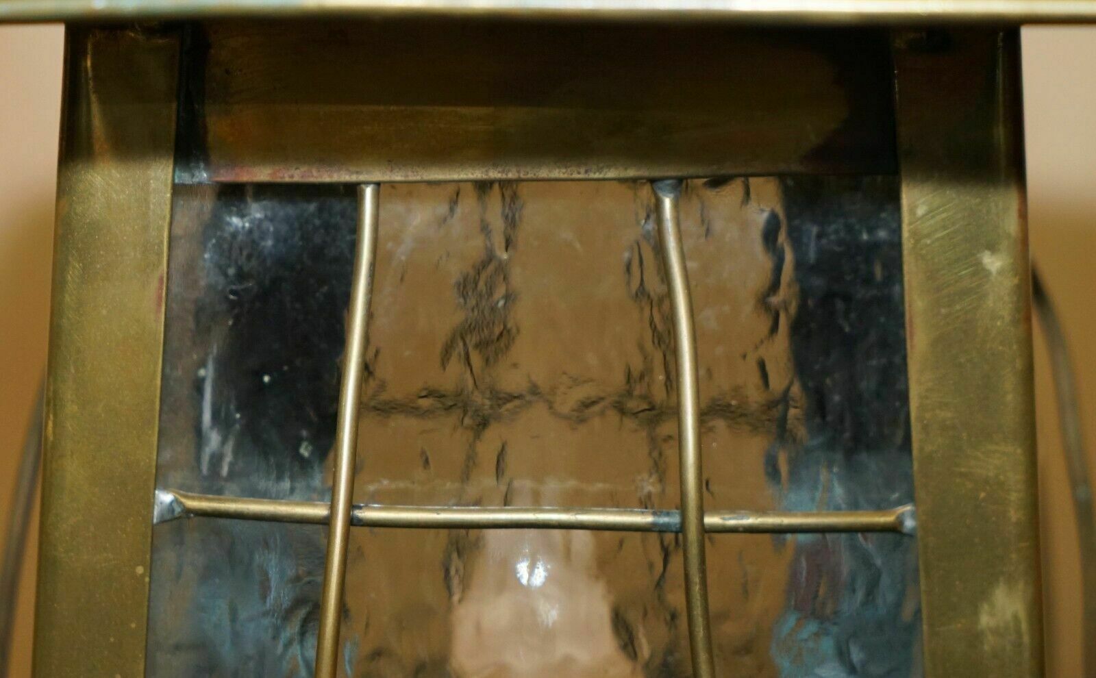 photo for sale Antique Art Neouve Brass And Frosted Glass Hanging Lantern Or Table Lamp