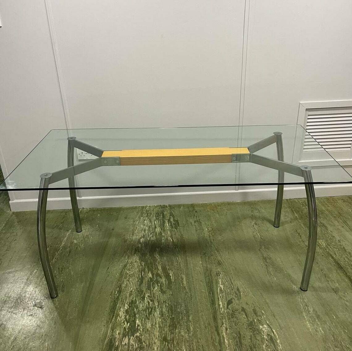Italian Glass Topped Table With Chrome Legs photo 300.0