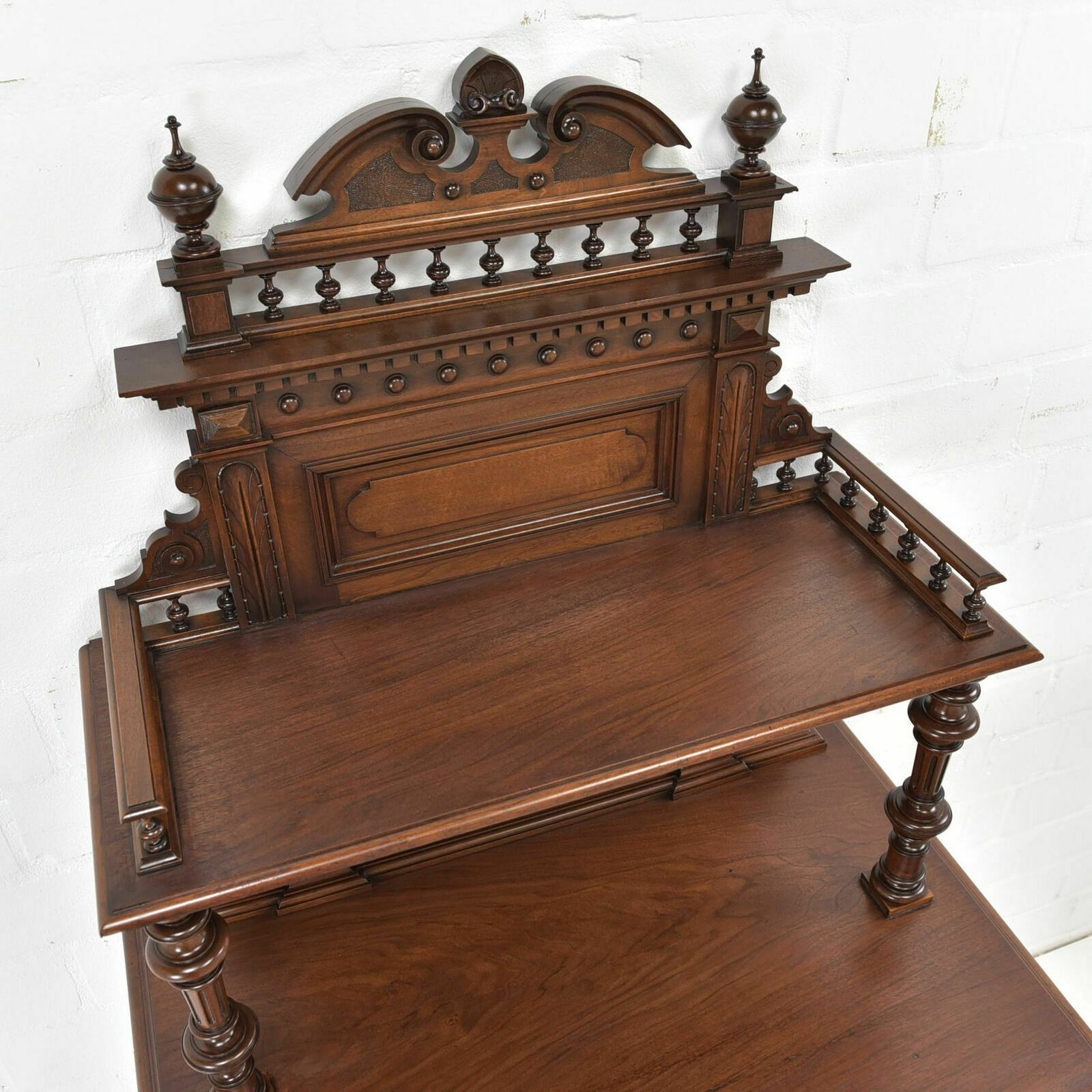 Antique Console Table Restored Wilhelminian Style Walnut Sideboard Wall Table Secretary photo for sale