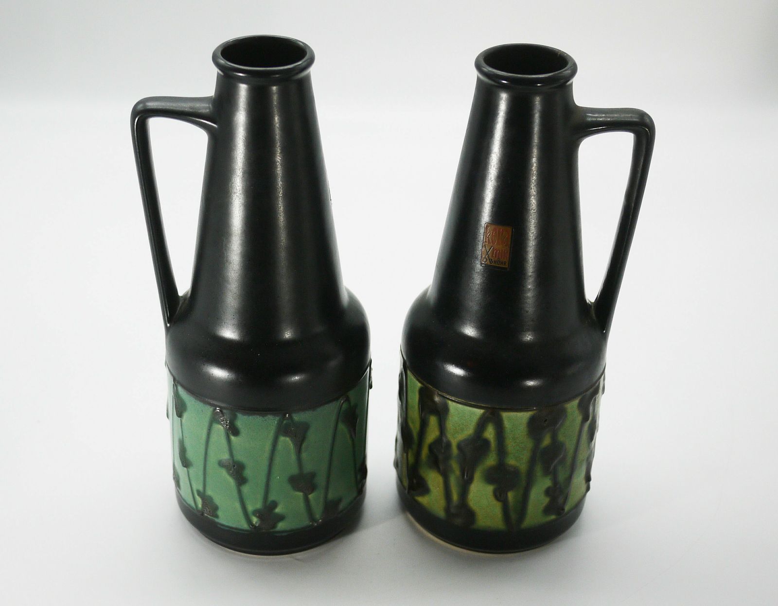 Vintage Dümler Breiden Black And Green Vase Pair photo furniture