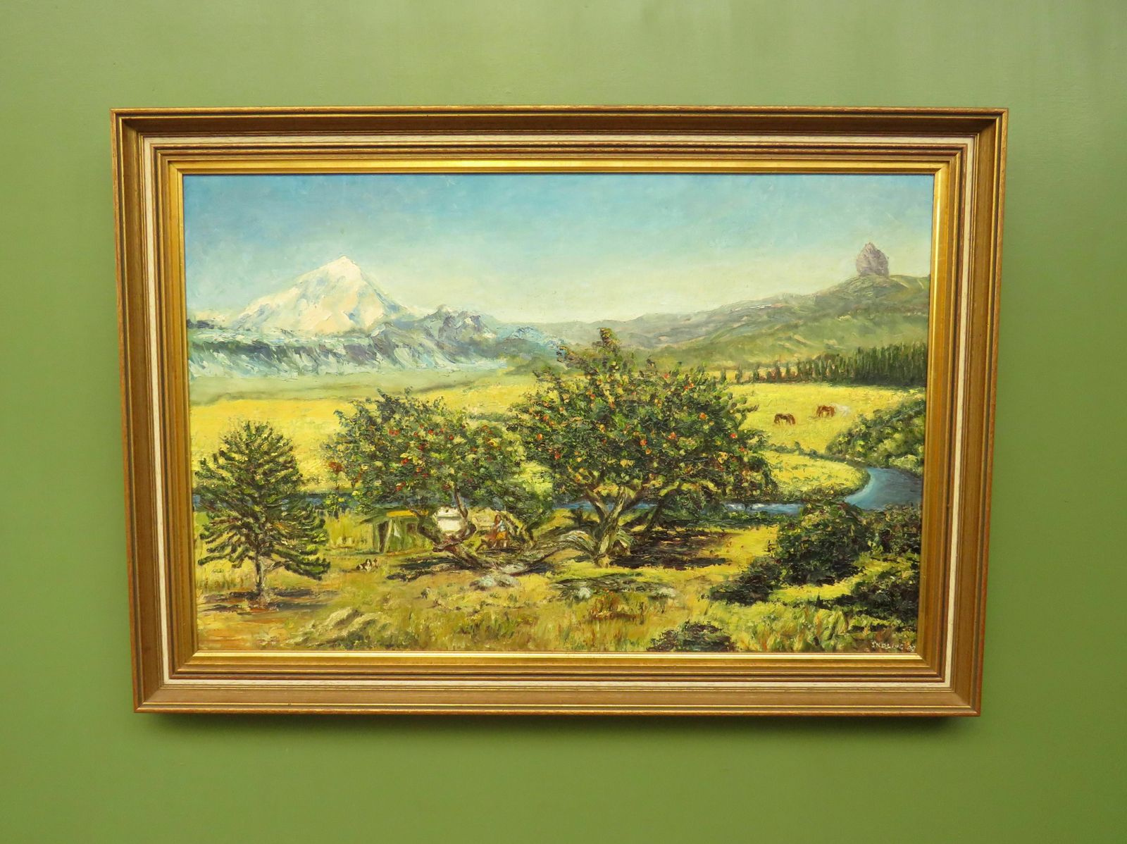 Vintage Framed Oil On Board, Argentina, Provincia Del Neuquen, 1989 photo vinterior