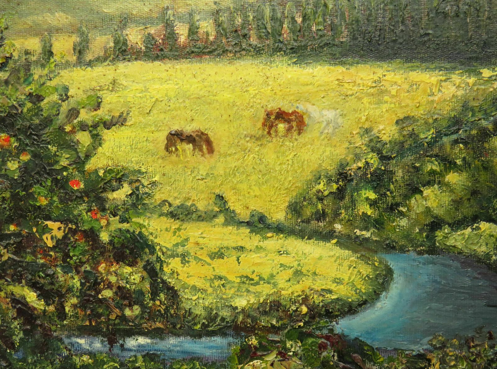 photo vinterior Vintage Framed Oil On Board, Argentina, Provincia Del Neuquen, 1989