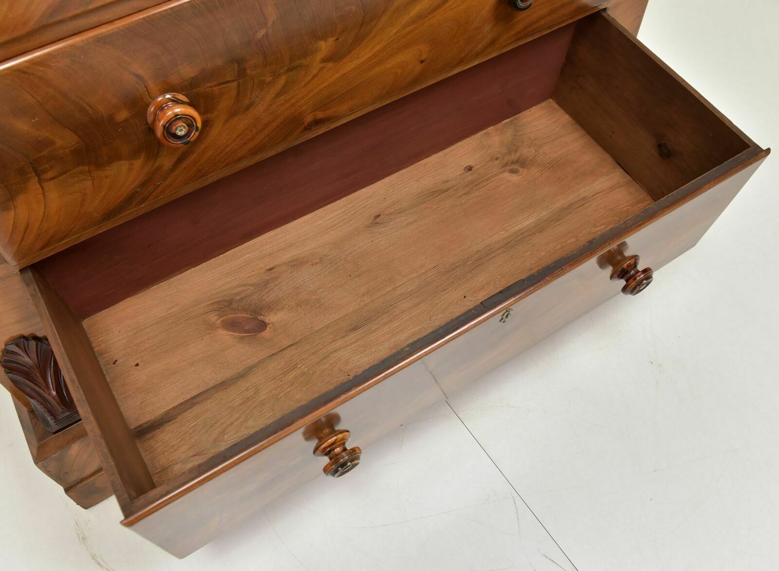 Antique! Drawer Chest Restored Mahogany Around 1860 Vertiko High Chest Of Drawers photo vinterior