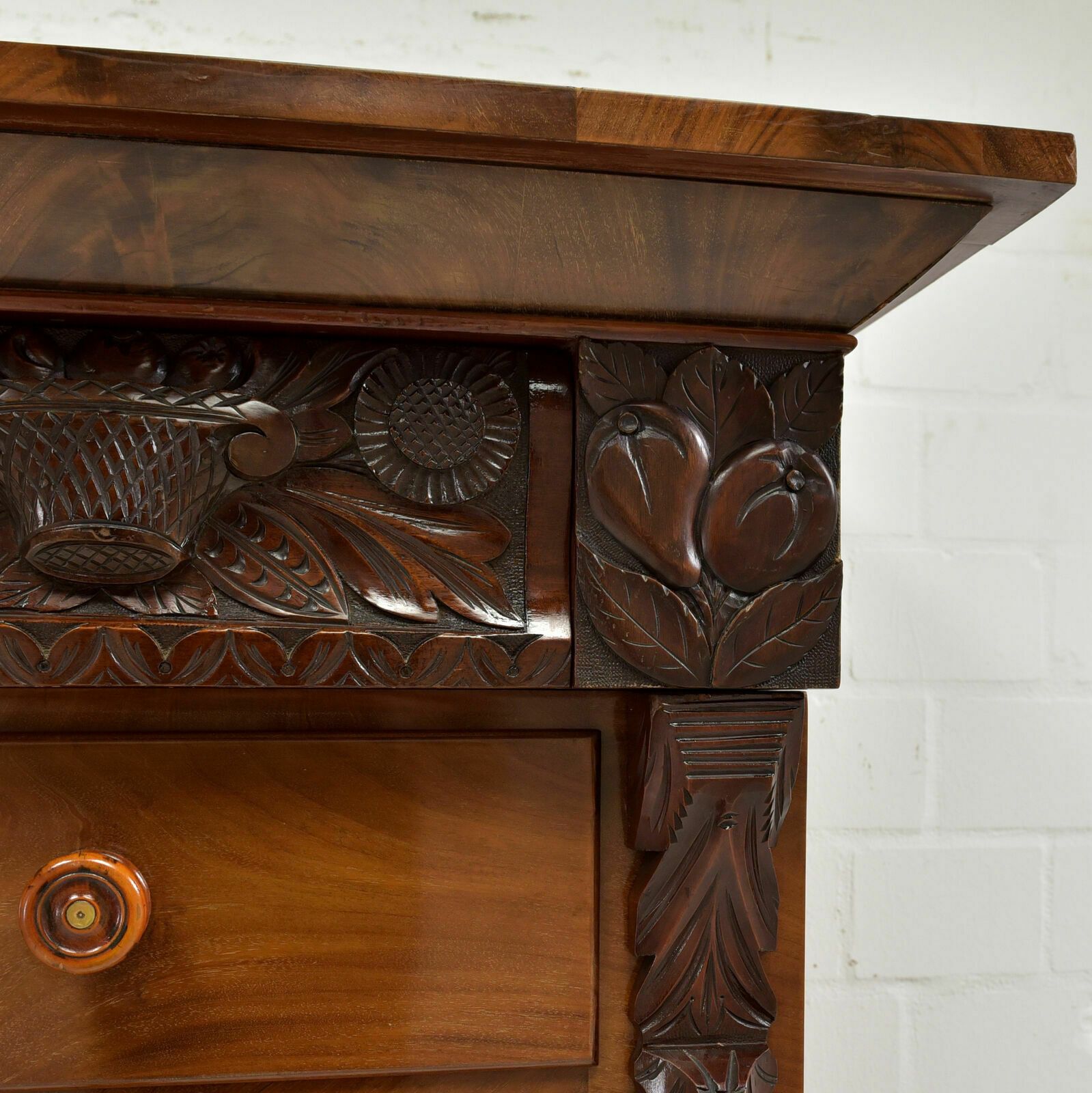 Antique! Drawer Chest Restored Mahogany Around 1860 Vertiko High Chest Of Drawers photo buy