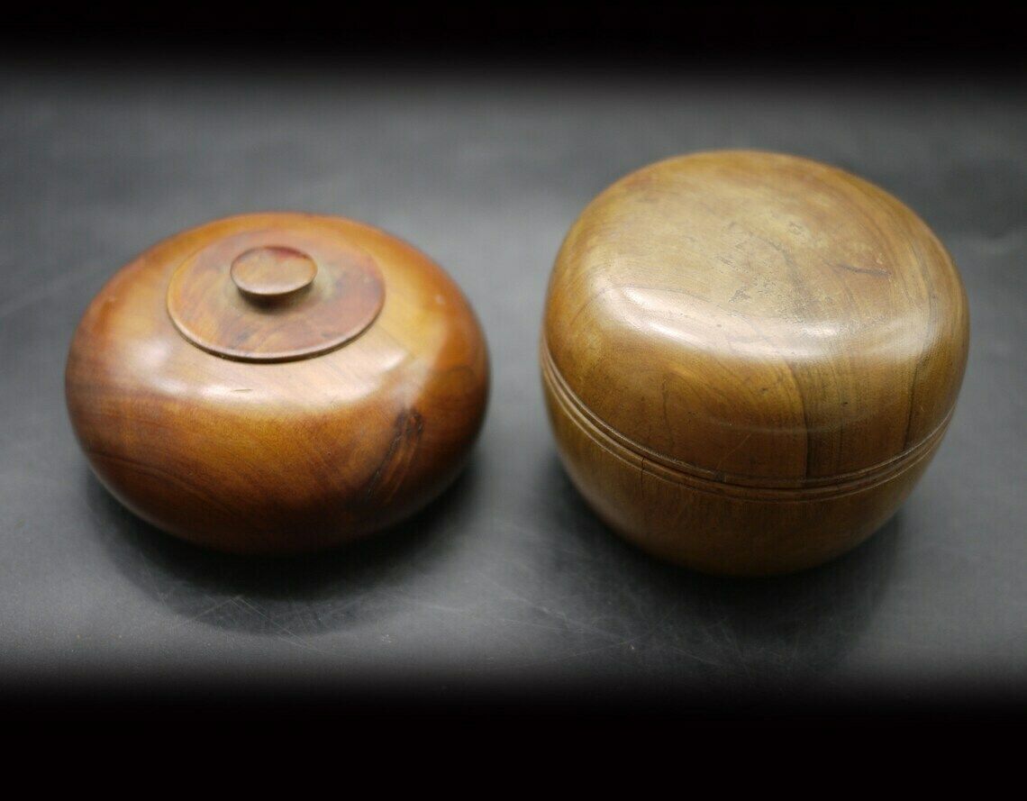 photo for sale Antique French Medicine Boxwood Treen Containers Bottle Case Set