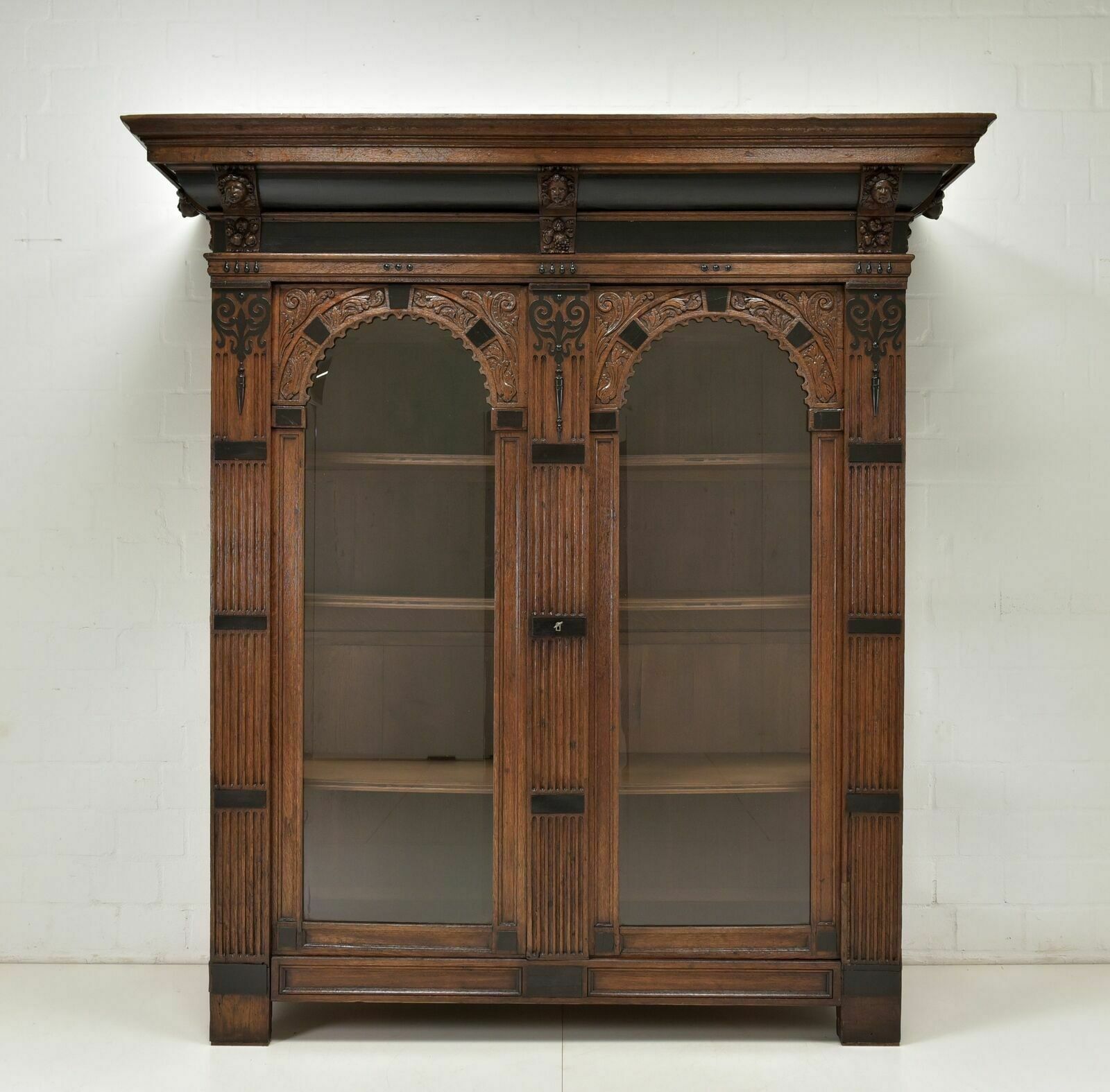 Antique! Large Flemish Display Cabinet Restored Oak Renaissance Baroque photo furniture