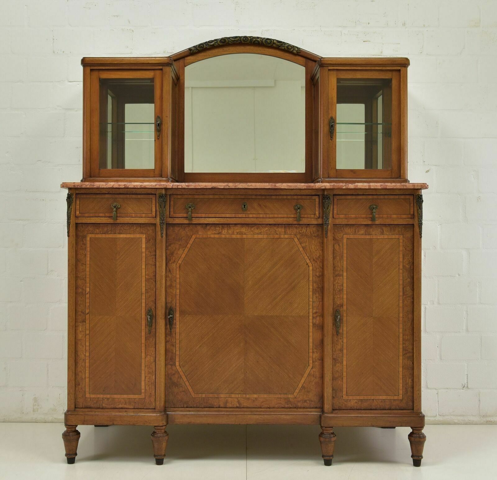 Antique! Display Cabinet K Restored Art Deco Around 1925 Mahogany Sideboard Buffet photo furniture