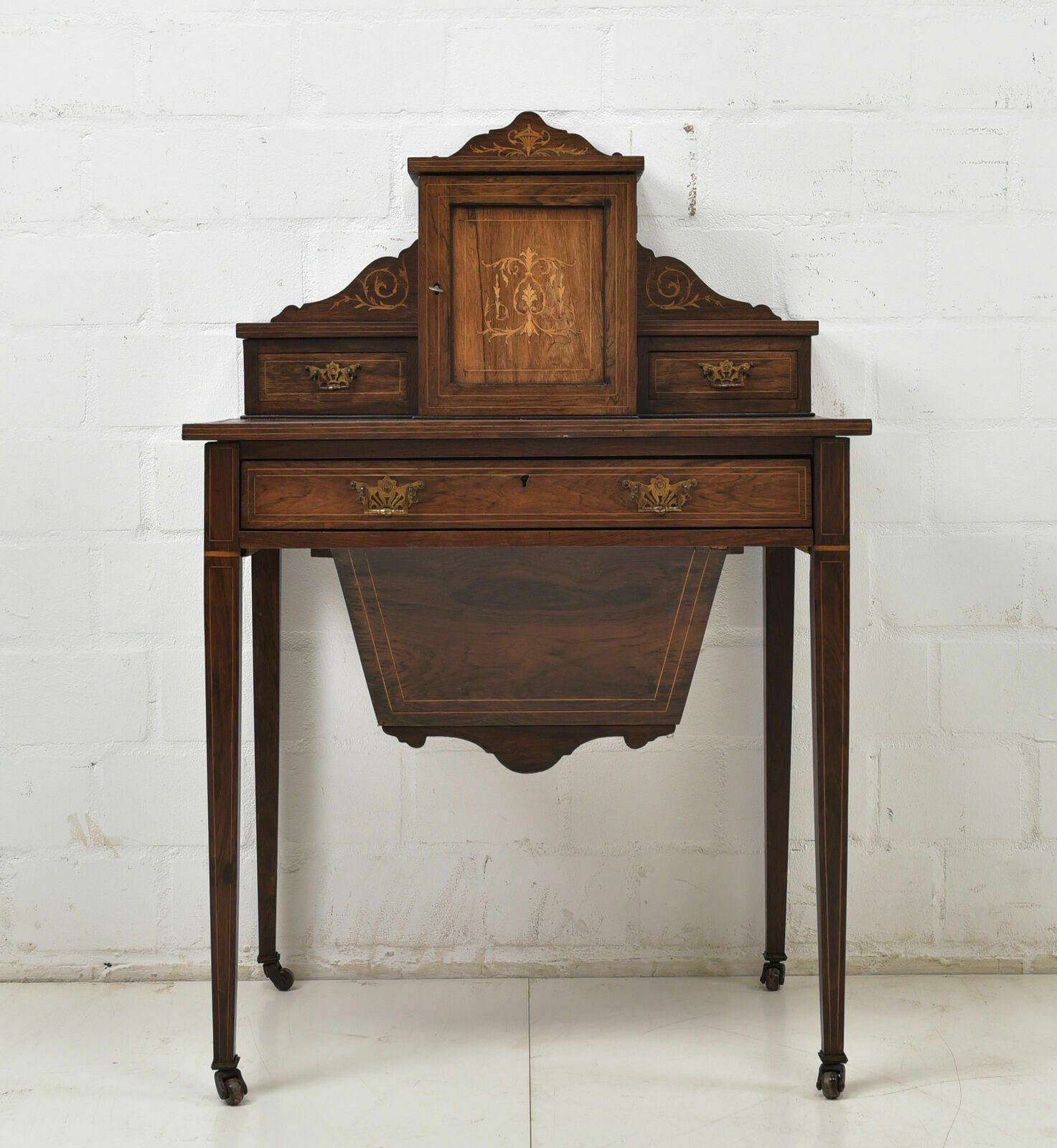 Antique! Small Ladies Desk Restored England Rosewood Dressing Table photo furniture