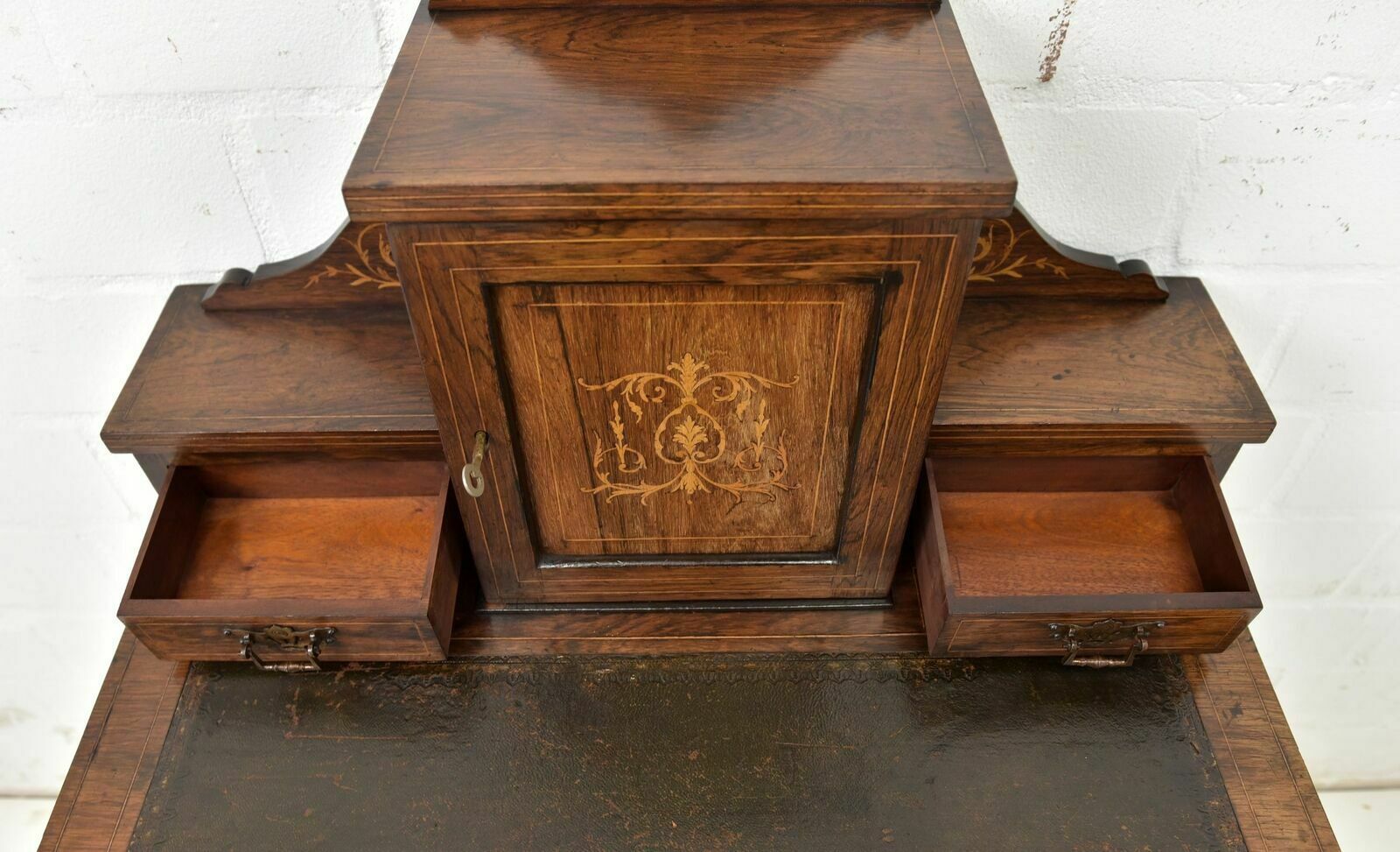 Antique! Small Ladies Desk Restored England Rosewood Dressing Table photo vinterior