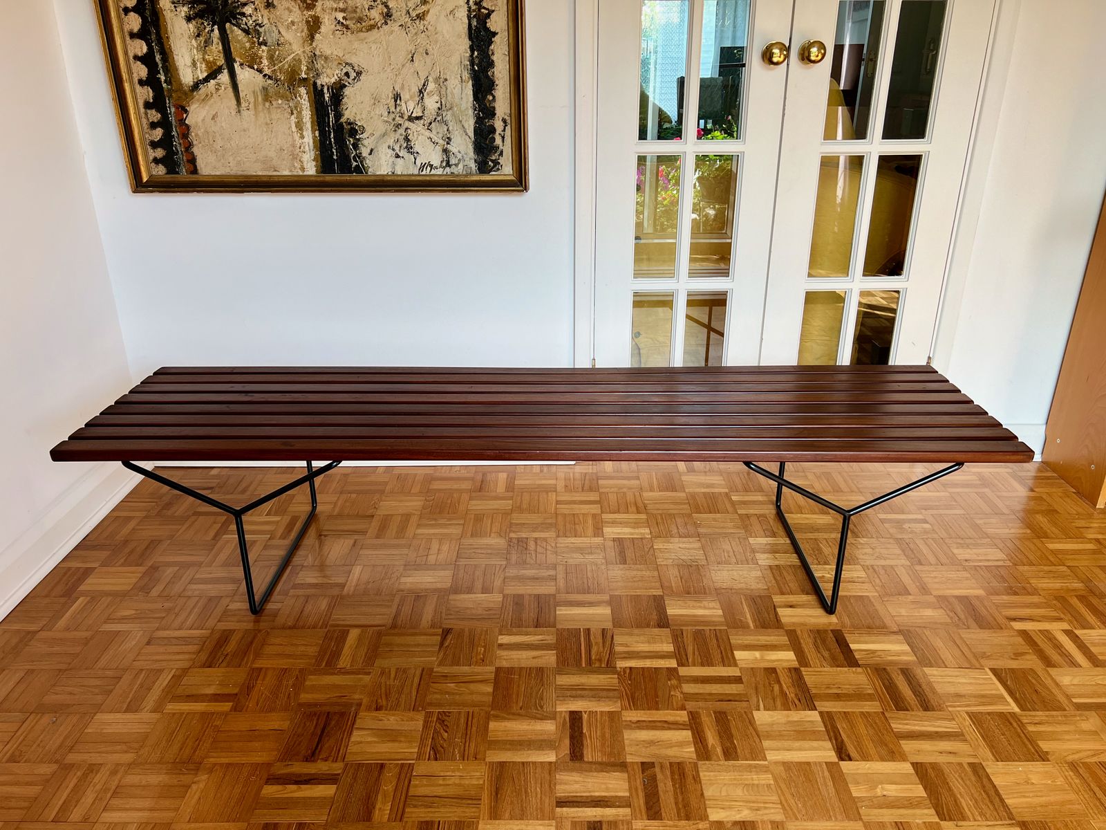 Mid Century Bench By Harry Bertoia In Teak And Steel photo furniture