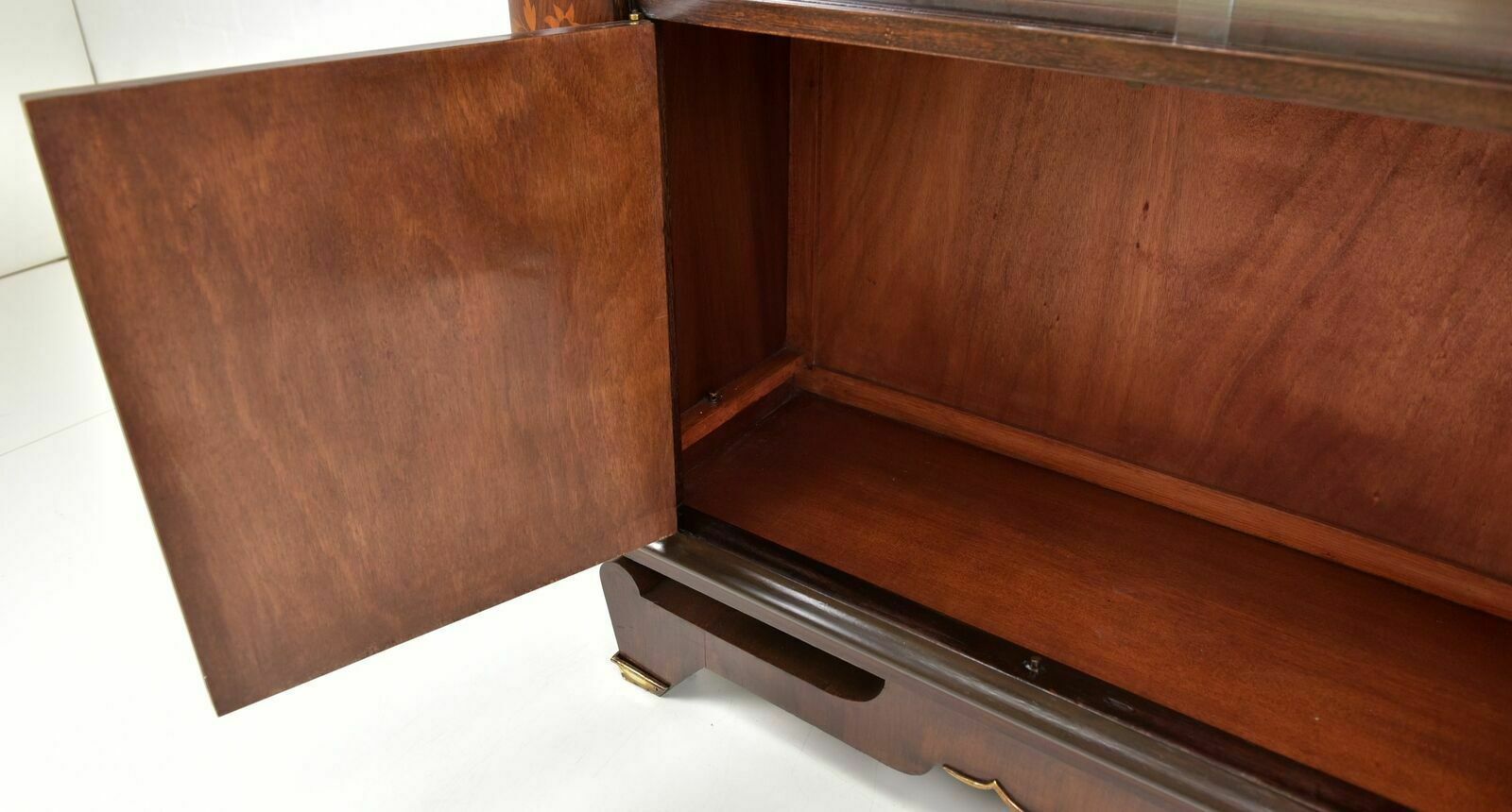 Antique! Display Cabinet Restored Jules Leleu Art Deco Bar Cabinet Mahogany France photo vinterior