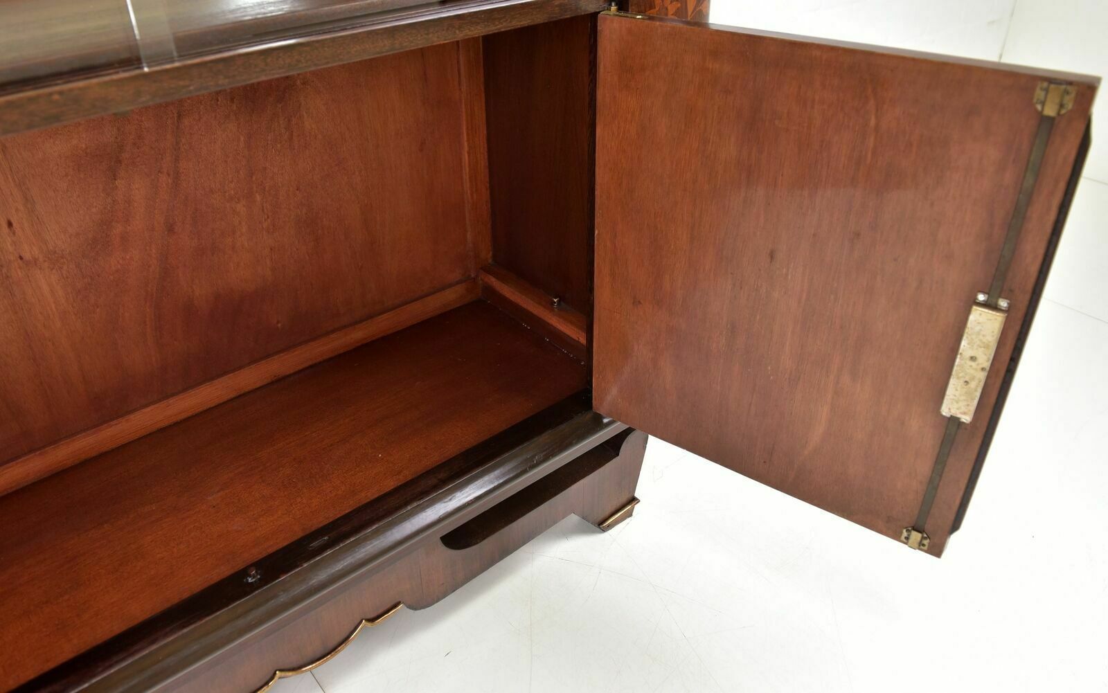 Antique! Display Cabinet Restored Jules Leleu Art Deco Bar Cabinet Mahogany France photo buy