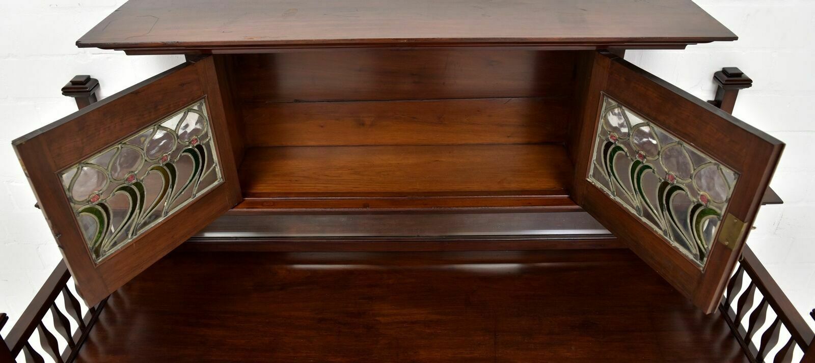 Antique! Buffet Cabinet Restored Art Nouveau Around 1900 Mahogany Sideboard photo Furniture